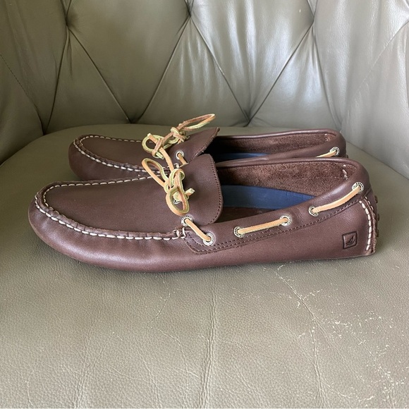Sperry Hamilton 1 Eye Drivers Shoes Brown Leather STS10625 Men’s Size 12 - Picture 4 of 8